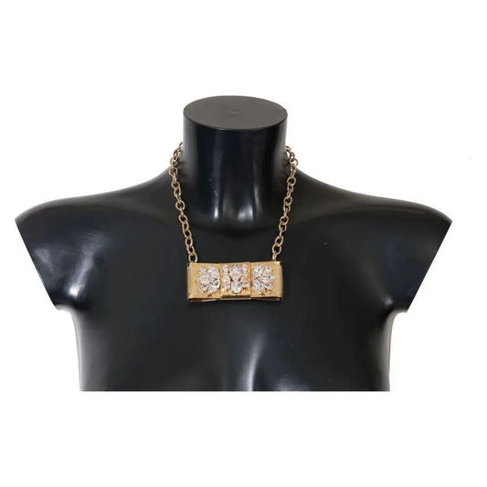 Dolce & Gabbana | Elegant Gold Crystal Statement Choker| McRichard Designer Brands   