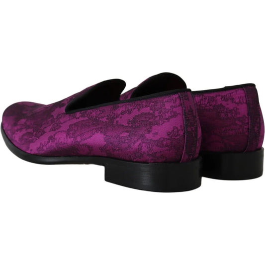 Dolce & Gabbana | Elegant Silk-Wool Blend Loafers in Purple| McRichard Designer Brands   