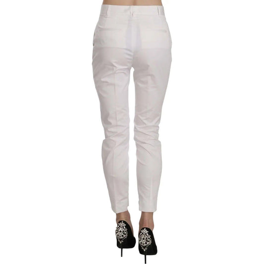 Dolce & Gabbana Elegant White Cotton Blend Trousers white-high-waist-skinny-cropped-trouser-pants Dolce-_-Gabbana-_-Elegant-White-Cotton-Blend-Trousers-_-McRichard-Designer-Brands-112776643.jpg