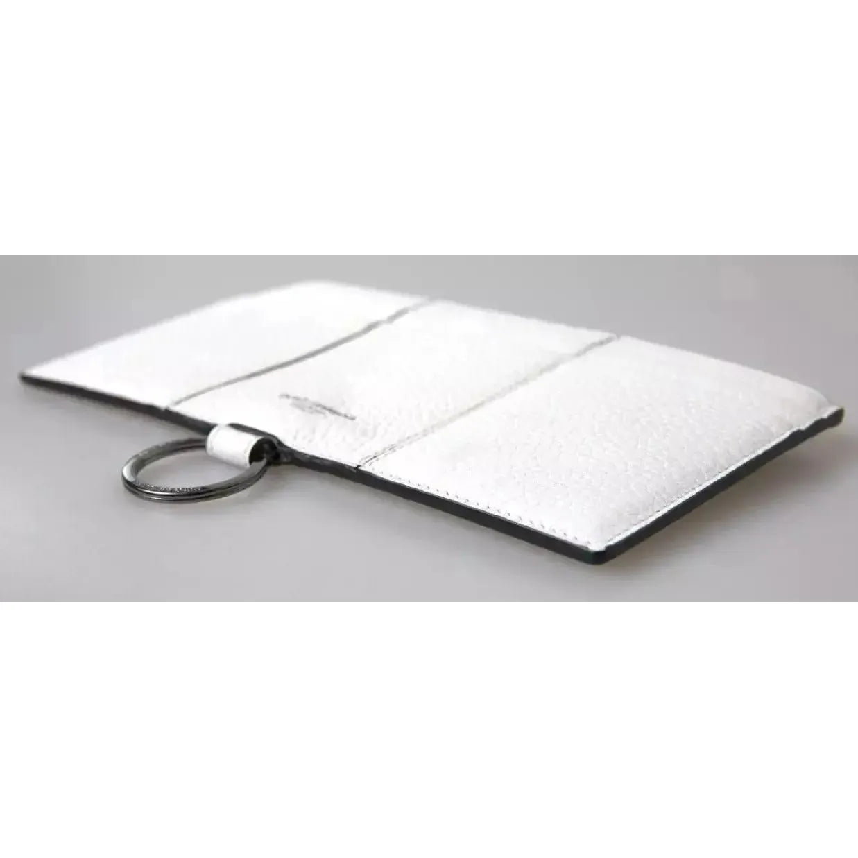 Dolce & Gabbana Elegant White Leather Crossbody Cardholder elegant-white-leather-crossbody-cardholder