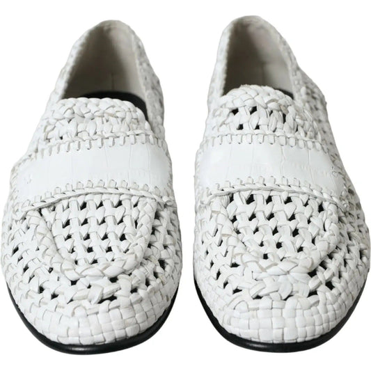 Dolce & Gabbana Elegant White Loafer Slip-Ons elegant-white-loafer-slip-ons
