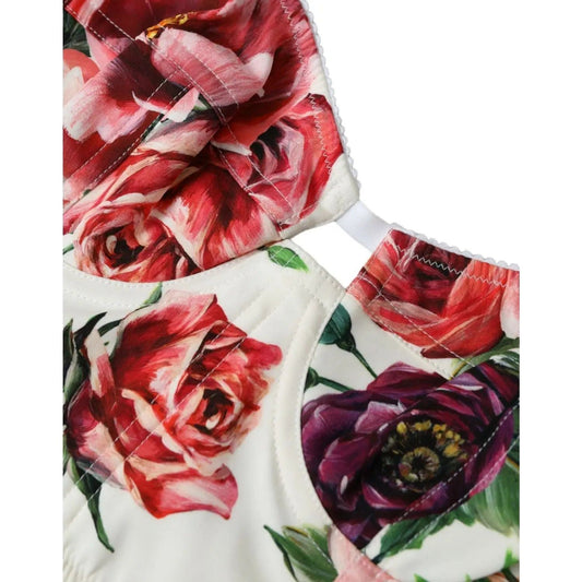 Dolce & Gabbana | Floral Silk Blend Bustier Crop Top| McRichard Designer Brands   