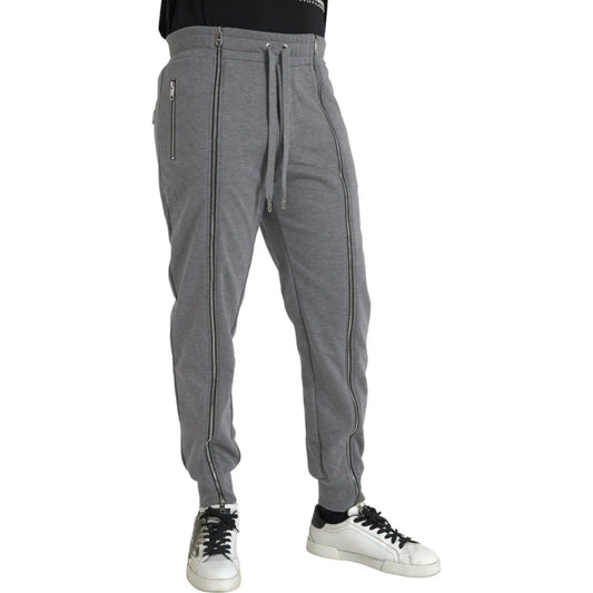 Dolce & Gabbana | Gray Cotton Jogger Skinny Sweatpants Pants| McRichard Designer Brands   