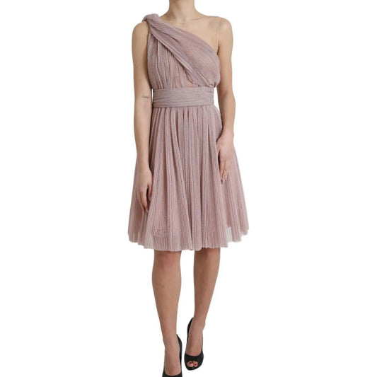 Dolce & Gabbana | Lilac One-Shoulder Pleated Designer Dress| McRichard Designer Brands   