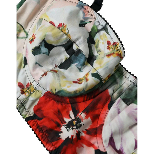 Dolce & Gabbana | Multicolor Floral Bustier Crop Top| McRichard Designer Brands   
