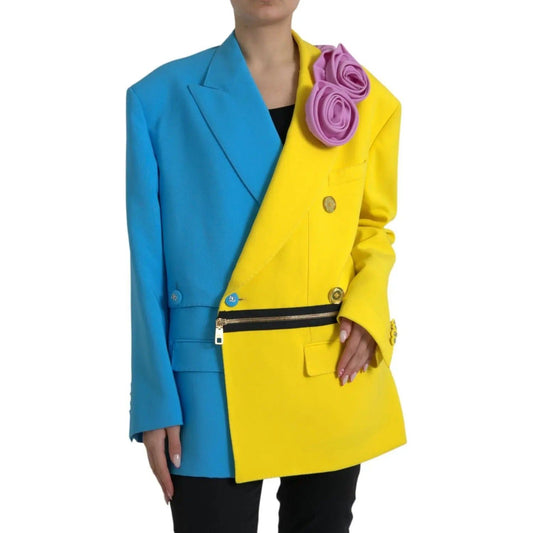 Dolce & Gabbana | Multicolor Patchwork Trench Coat Jacket| McRichard Designer Brands   