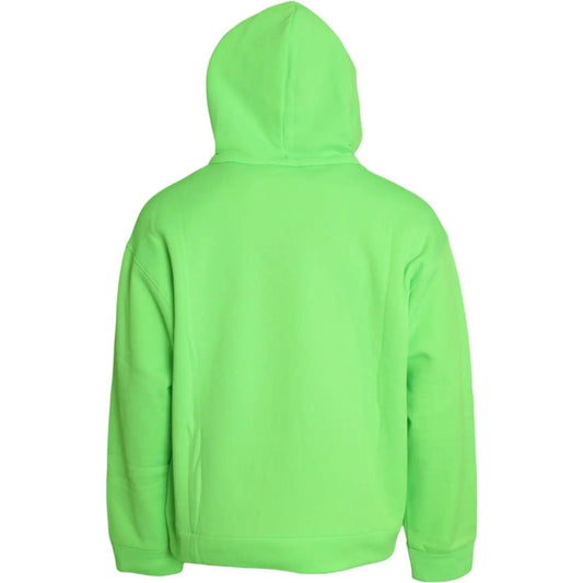 Dolce & Gabbana Neon Green Hooded Top Pullover Sweater neon-green-hooded-top-pullover-sweater