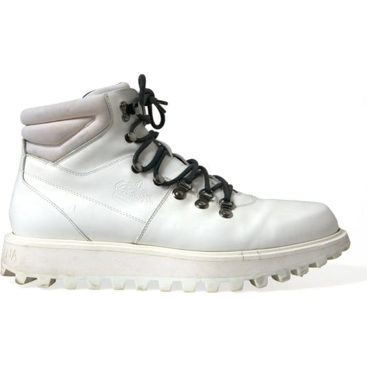 Dolce & Gabbana | Pristine White Italian Ankle Boots| McRichard Designer Brands   