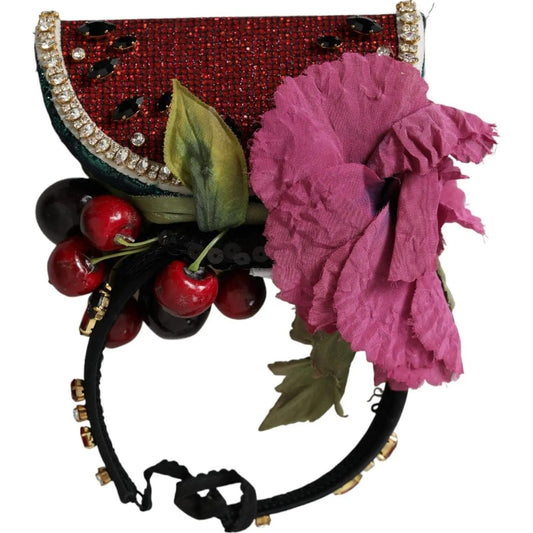 Dolce & Gabbana Red Watermelon Cherry Crystal Hairband Statement Diadem red-watermelon-cherry-crystal-hairband-statement-diadem