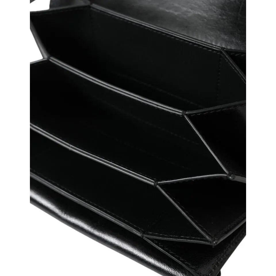Dolce & Gabbana Sleek Black Leather Shoulder Bag sleek-black-leather-shoulder-bag-1