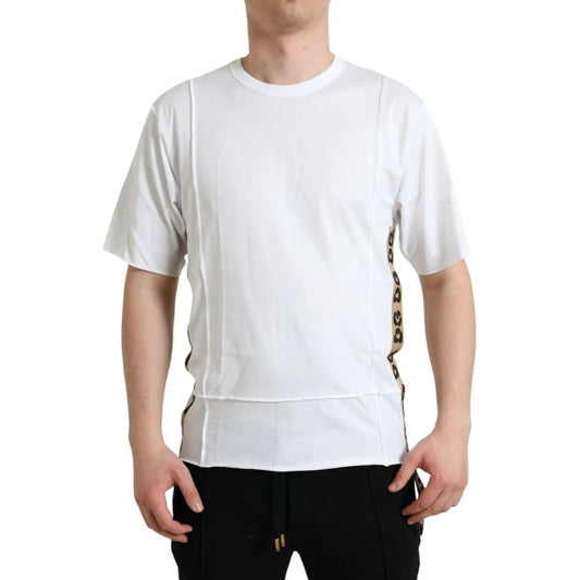 Dolce & Gabbana | White Logo Crew Neck Short Sleeves T-shirt| McRichard Designer Brands   