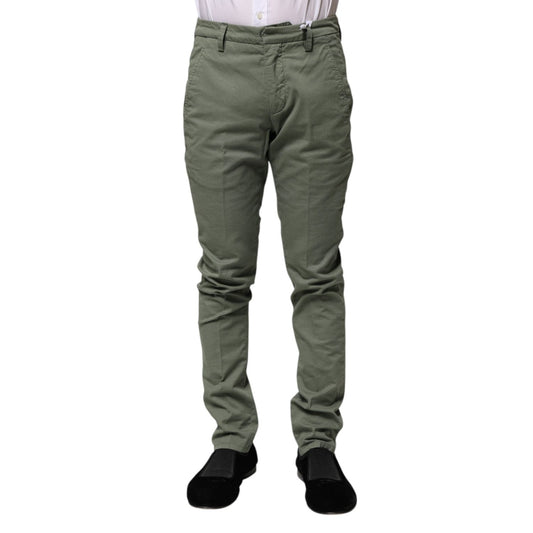 Dondup Green Mid Waist Skinny Fit Casual Pants Dondup