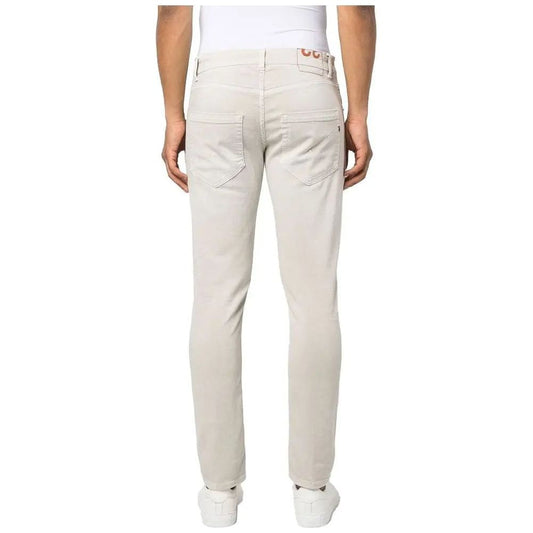 Dondup | Cream-Colored Cotton Blend Trousers| McRichard Designer Brands   