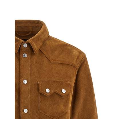 Dsquared² Beige Polyvinyl Leather Jacket