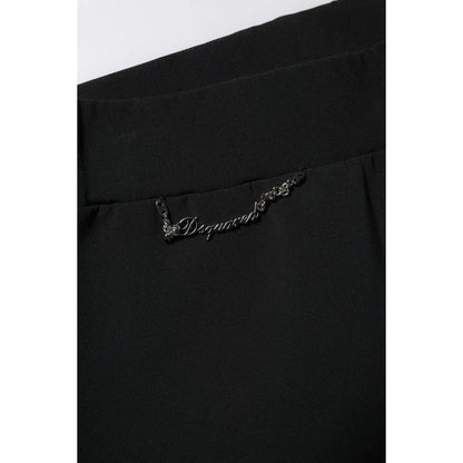 Dsquared² Black Polyester High Waisted Flared Pants