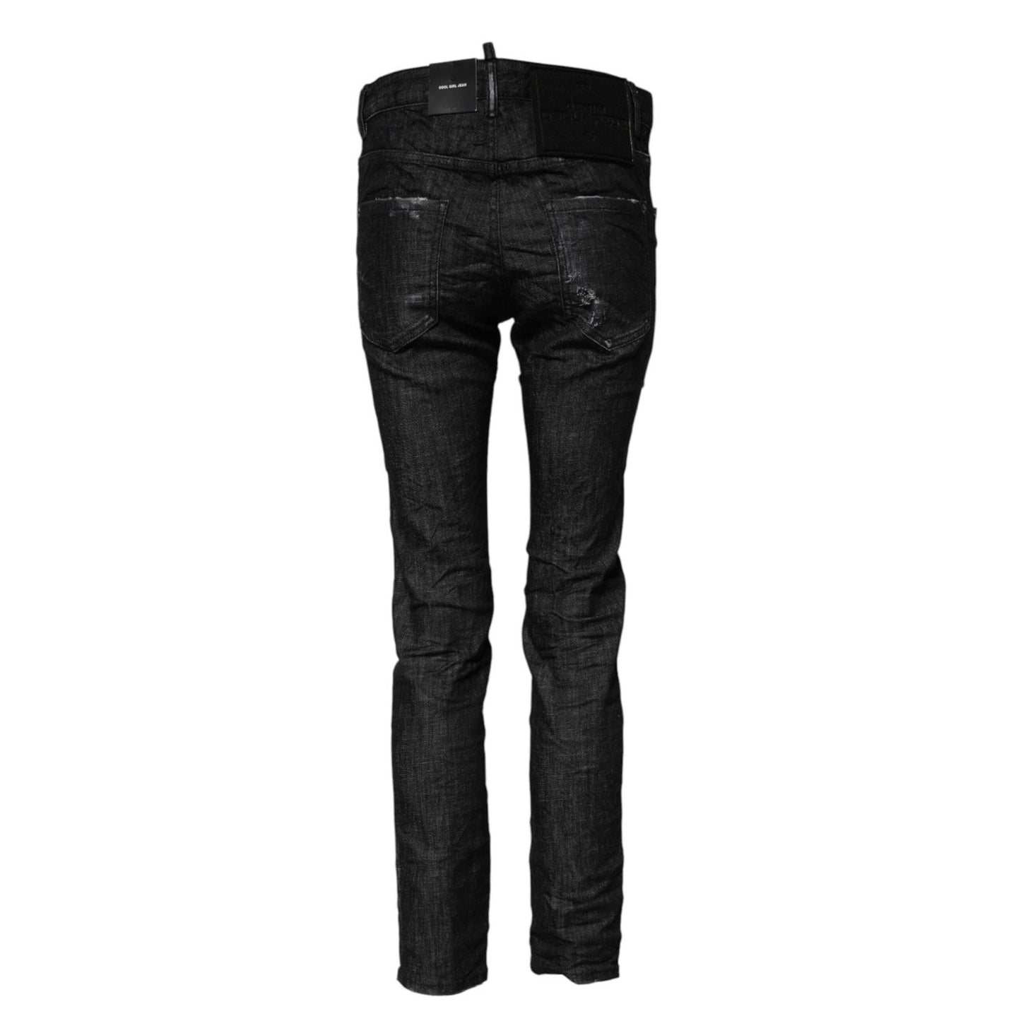 Dsquared² Black Washed Cotton Mid Waist Skinny Jeans Dsquared²