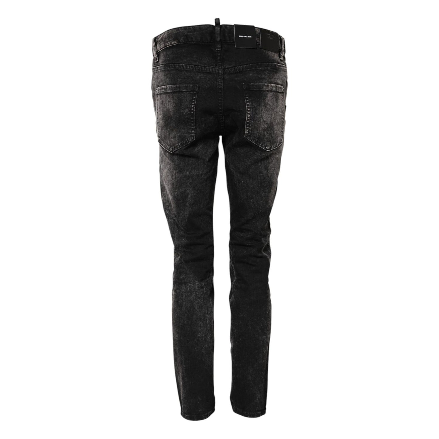 Dsquared² Black Washed Mid Waist Tapered Denim Jeans Dsquared²