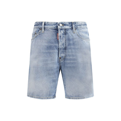 Dsquared² Light Blue Cotton Bermuda Shorts