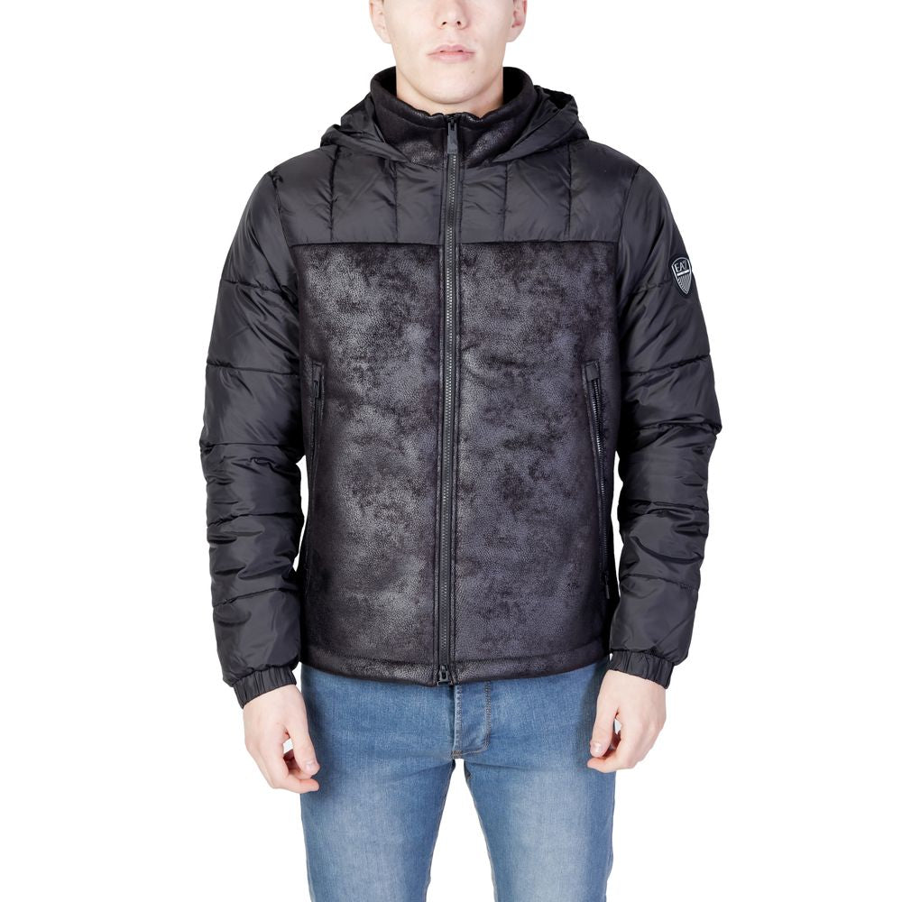 EA7 Emporio Armani Black Polyester Shell Jacket EA7 Emporio Armani