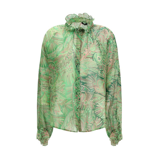 Etro Bicolor Silk Pattern Shirt 1728,72470364320,Bicolor,Clothing,Etro,IT40 | M,IT42 | L,New with tags,Pattern - Shirts - Clothing,Shirts - Clothing,Women