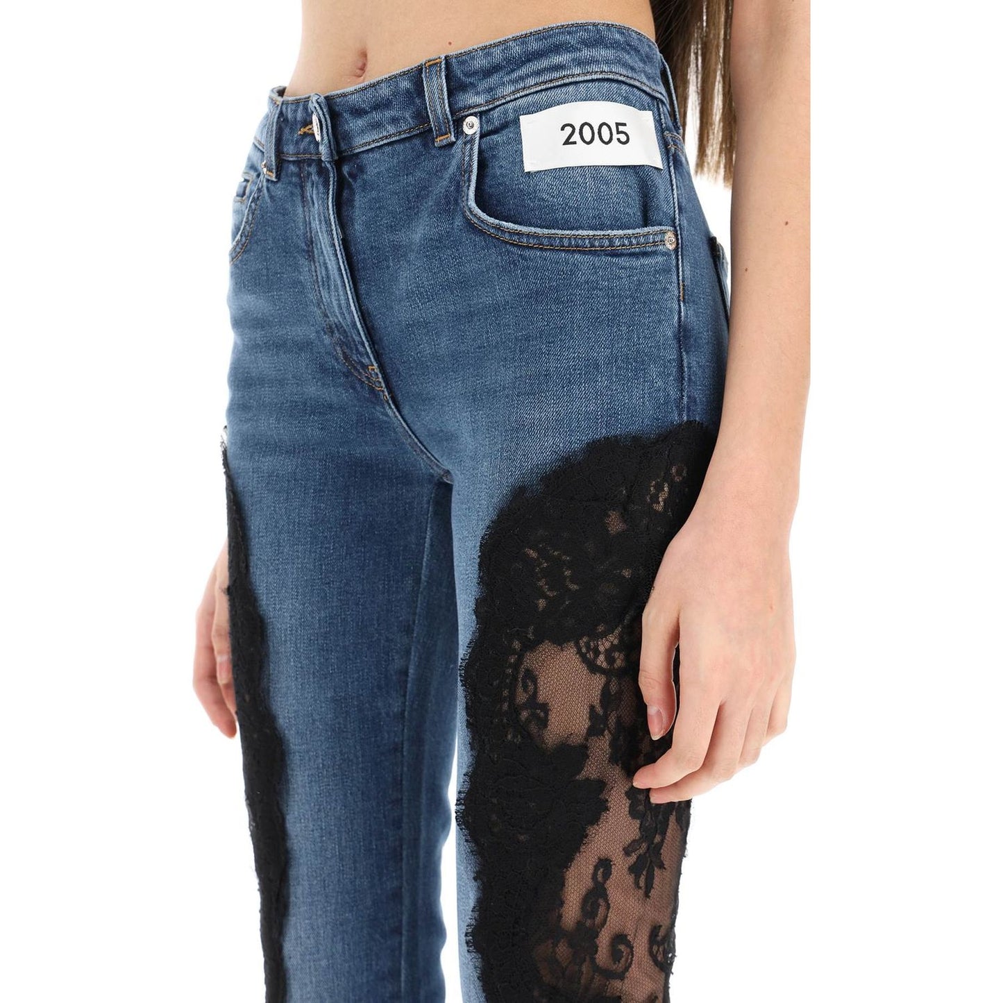 Dolce & Gabbana slim fit jeans with lace inserts Jeans Dolce & Gabbana