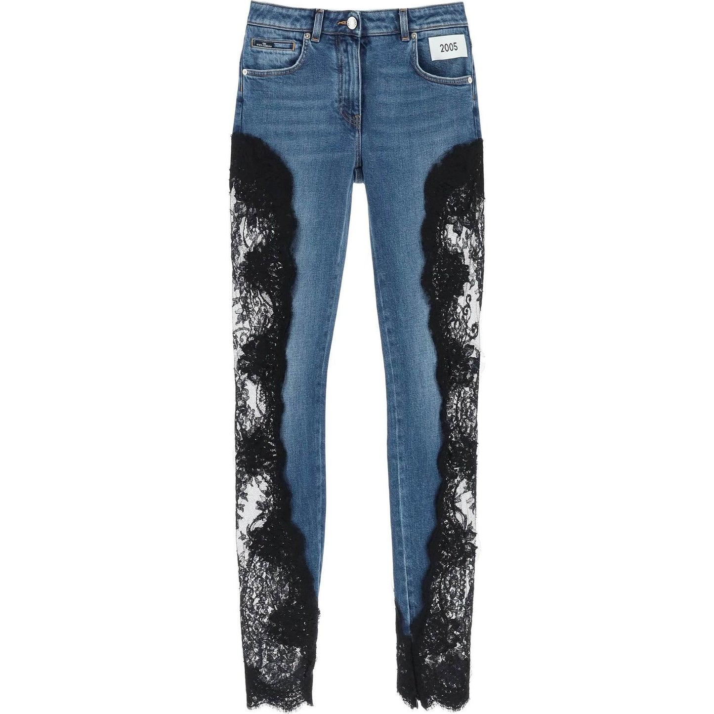 Dolce & Gabbana slim fit jeans with lace inserts Jeans Dolce & Gabbana