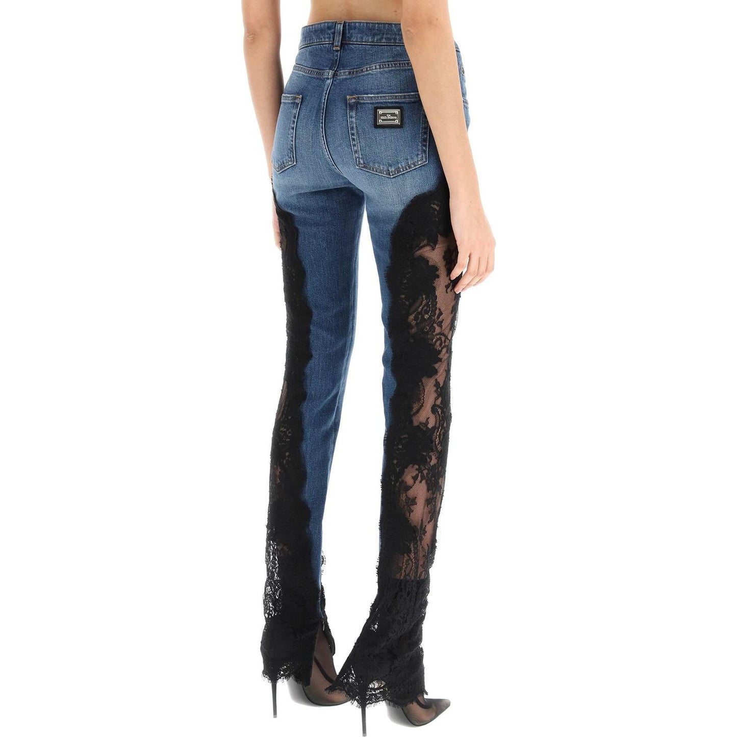 Dolce & Gabbana slim fit jeans with lace inserts Jeans Dolce & Gabbana