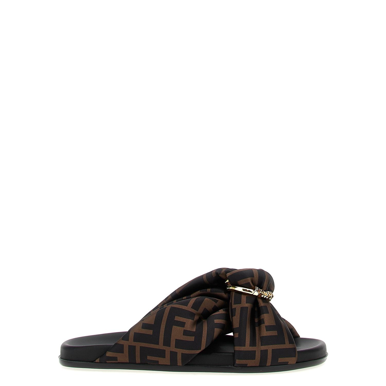 Fendi Brown Polyester Slides