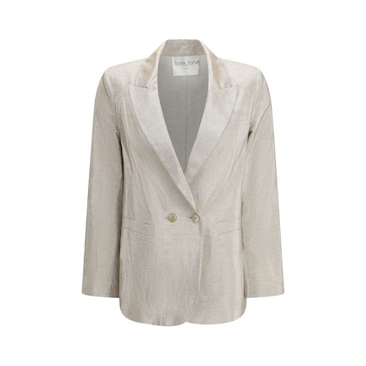 Forte_Forte Silver Cotton Blazer 1728,72470364320,Blazers - Suits & Blazers - Clothing,Clothing,Forte_Forte,I/S,II/M,New with tags,Silver,Suits & Blazers - Clothing,Women