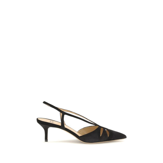 Francesco Russo Black Calf Leather Bos Taurus Mid Heel Pumps Francesco Russo
