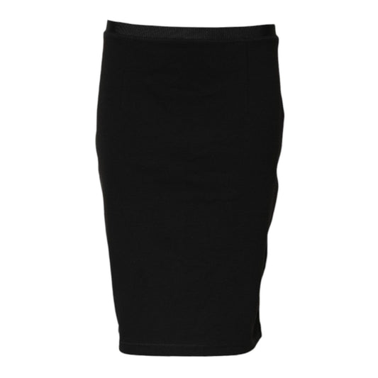 GF Ferre Black Polyester Pencil Cut Knee Length Skirt GF Ferre