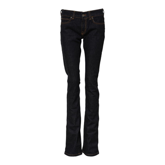 GF Ferre Dark Blue Cotton Mid Waisted Skinny Denim Jeans GF Ferre