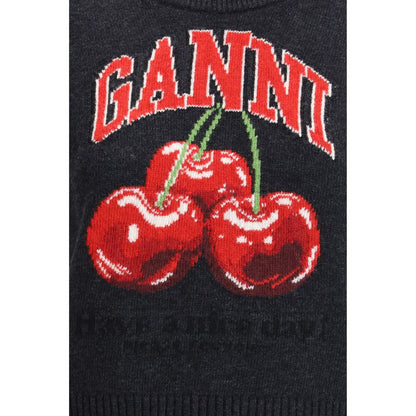 Ganni Black Wool Sweatshirt