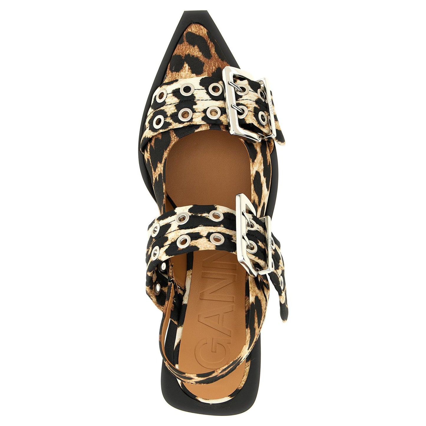 Ganni Multicolor Polyester Ballet Flats