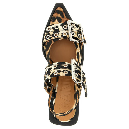 Ganni Multicolor Polyester Ballet Flats