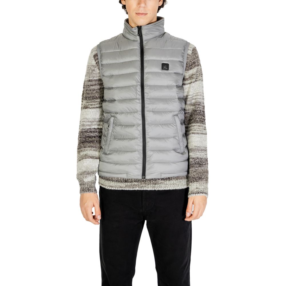 Gianni Lupo Gray Polyamide Sleveless Jacket