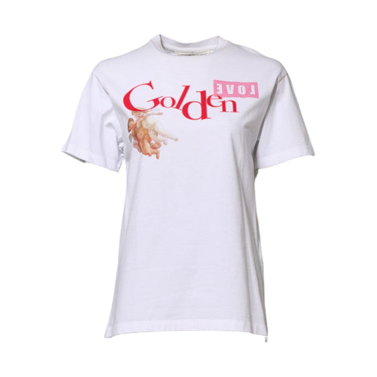 Golden Goose White Printed Round Neck T-shirt Golden Goose