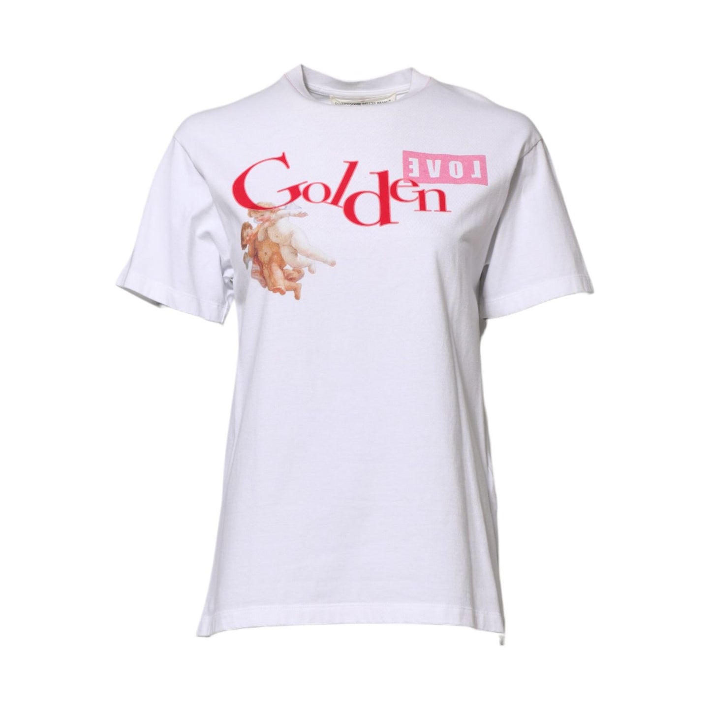 Golden Goose White Printed Round Neck T-shirt Golden Goose