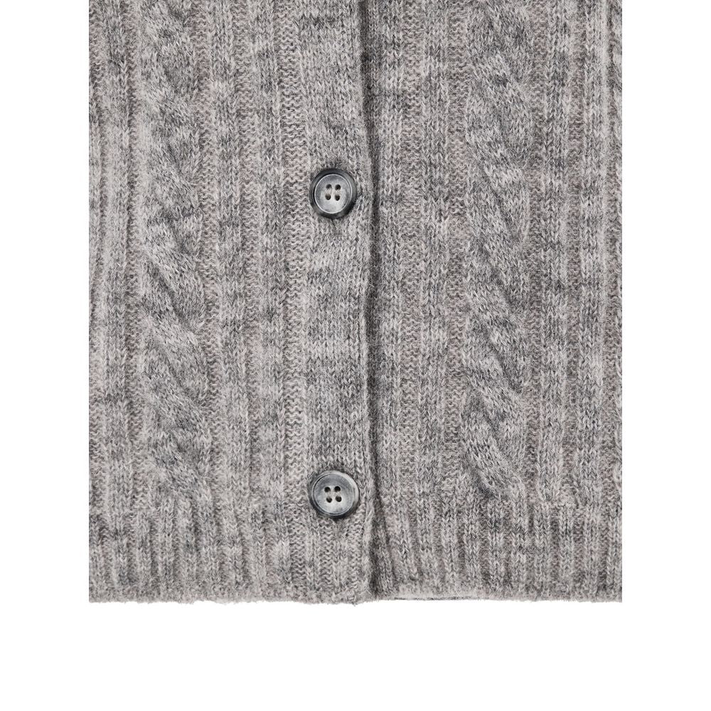 Gran Sasso Gray Wool Cardigan 1728,67397976224,Cardigans - Sweaters - Clothing,Clothing,Gran Sasso,Gray,IT44|L,IT48 | XL,New with tags,Sweaters - Clothing,Women