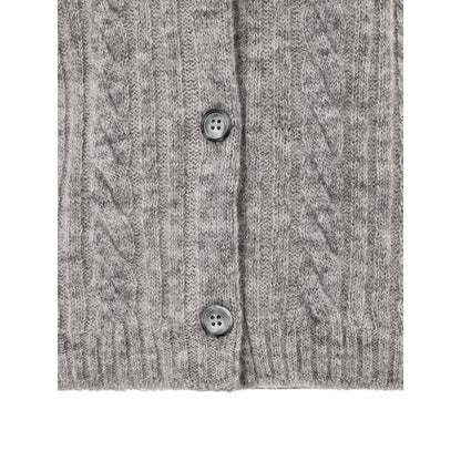 Gran Sasso Gray Wool Cardigan 1728,67397976224,Cardigans - Sweaters - Clothing,Clothing,Gran Sasso,Gray,IT44|L,IT48 | XL,New with tags,Sweaters - Clothing,Women
