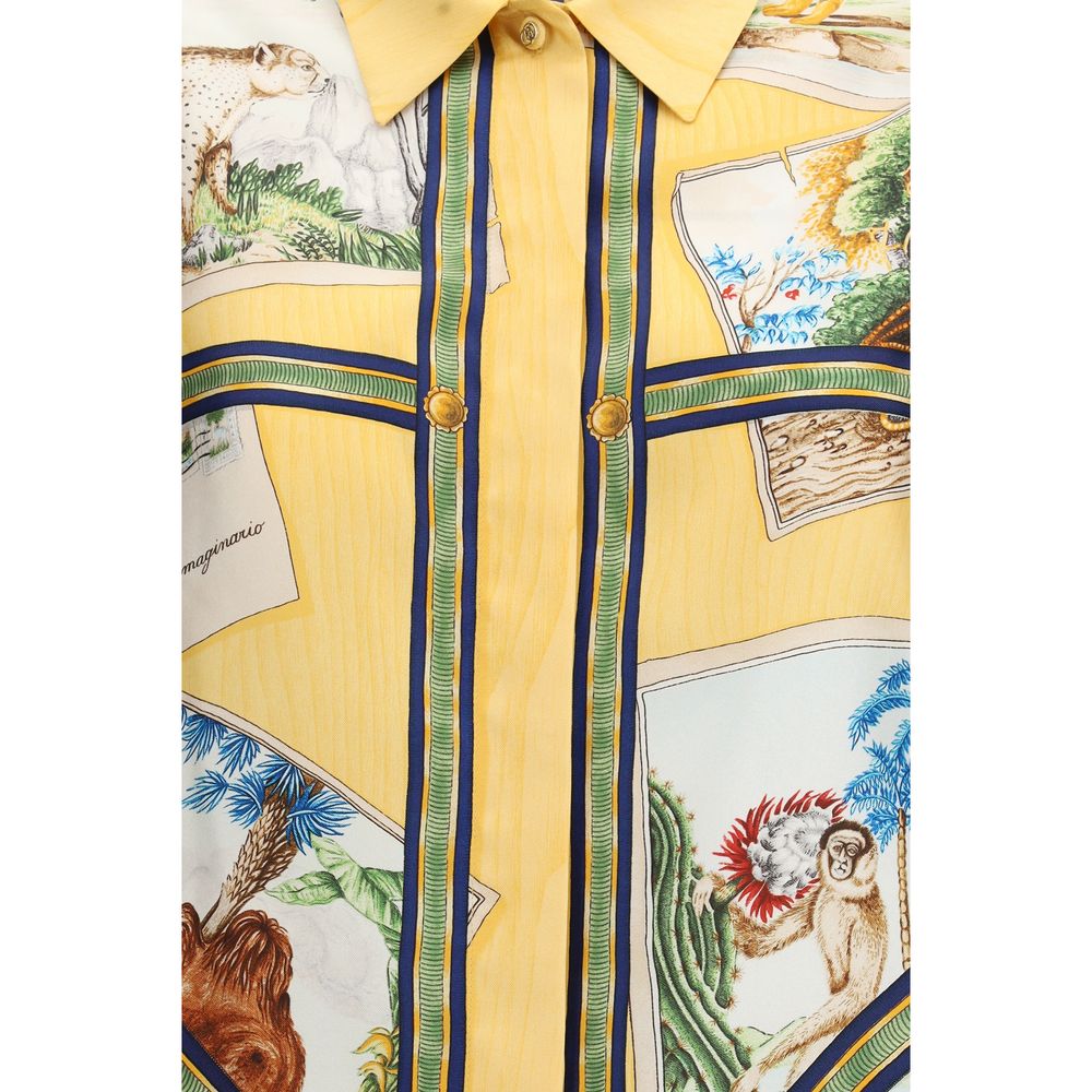 Gucci Bicolor Silk Pattern Shirt 1728,72470364320,Bicolor,Clothing,Gucci,IT40 | M,IT42 | L,New with tags,Pattern - Shirts - Clothing,Shirts - Clothing,Women