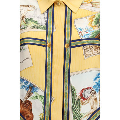 Gucci Bicolor Silk Pattern Shirt 1728,72470364320,Bicolor,Clothing,Gucci,IT40 | M,IT42 | L,New with tags,Pattern - Shirts - Clothing,Shirts - Clothing,Women