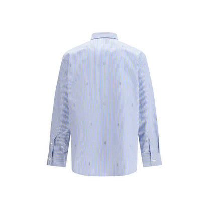 Gucci Blue Cotton Pattern Shirt 1728,67397976224,Blue,Clothing,Gucci,IT44|L,New with tags,Pattern - Shirts - Clothing,Shirts - Clothing,Shirts - Women - Clothing,Women,Women - Clothing