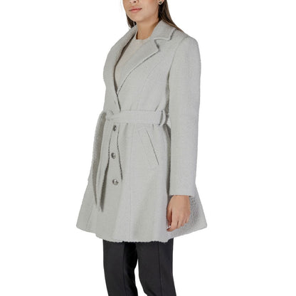 Guess Gray Polyester And Wool Coat