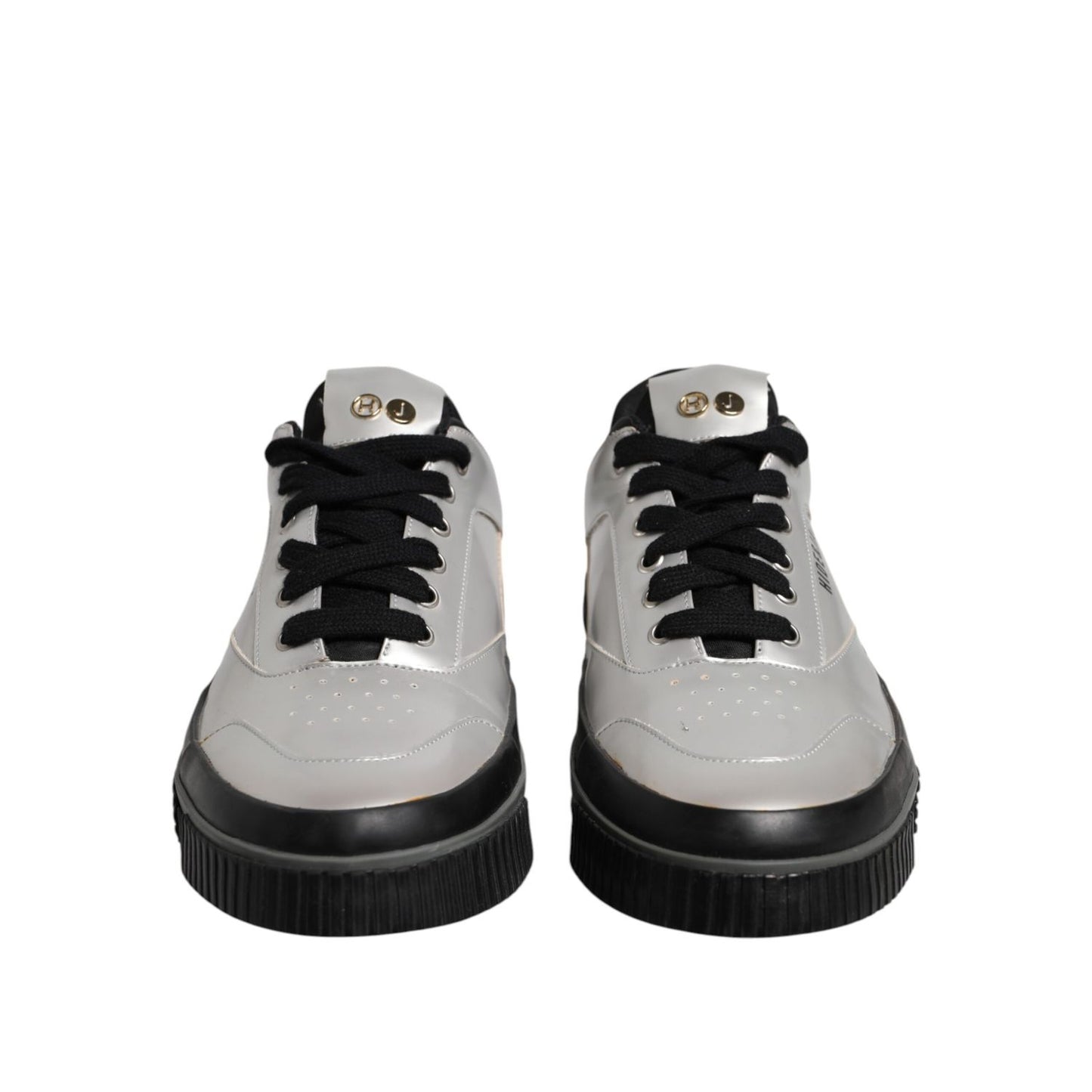 HIDE & JACK Metallic Silver Low Top Lace Up Sneakers Shoes HIDE & JACK