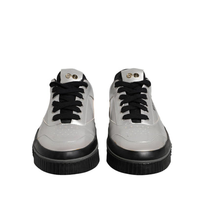 HIDE & JACK Metallic Silver Low Top Lace Up Sneakers Shoes HIDE & JACK