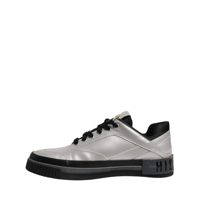 HIDE & JACK Metallic Silver Low Top Lace Up Sneakers Shoes HIDE & JACK
