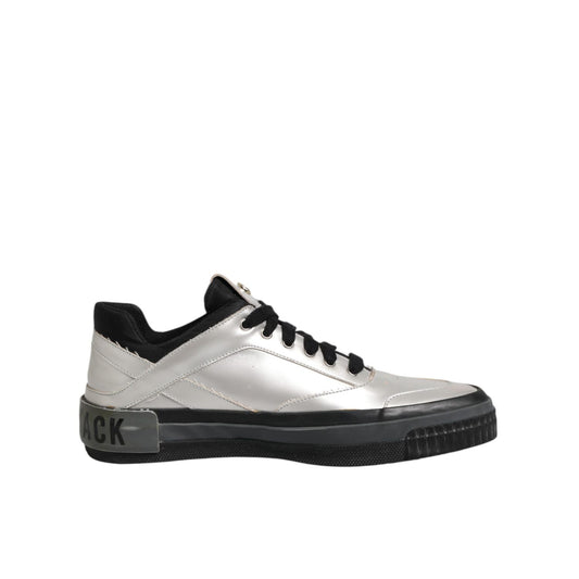 HIDE & JACK Silver Leather Lace Up Low Top Sneakers Shoes HIDE & JACK