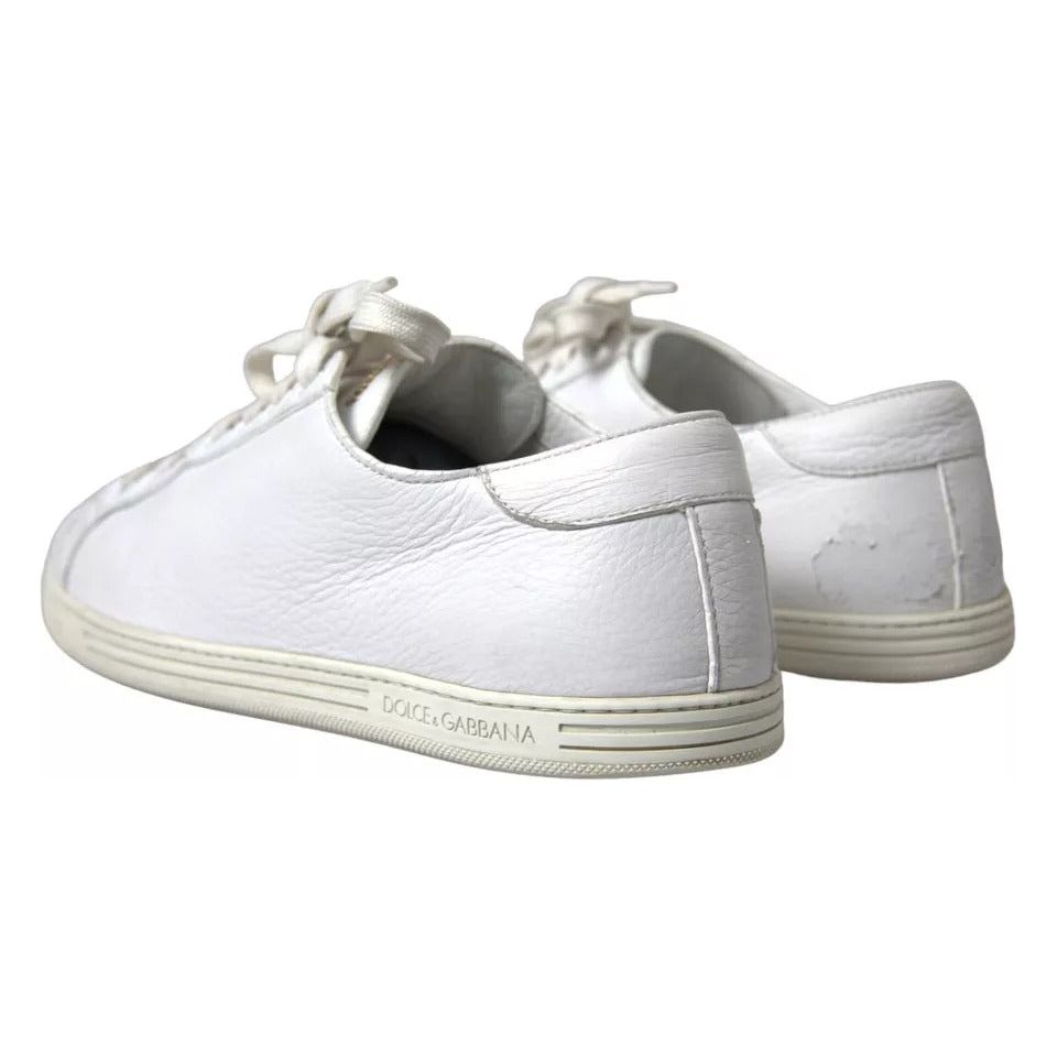 White Leather Lace Up Sneakers Saint Tropez Shoes