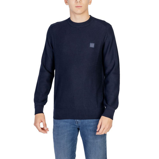 Hugo Boss Blue Cotton Sweatshirt 1728,71956299936,Blue,Clothing,Hugo Boss,IT44 | S,Men,New with tags,Sweaters - Clothing,Sweatshirts - Sweaters - Clothing